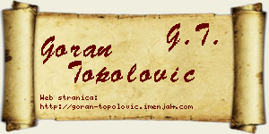 Goran Topolović vizit kartica